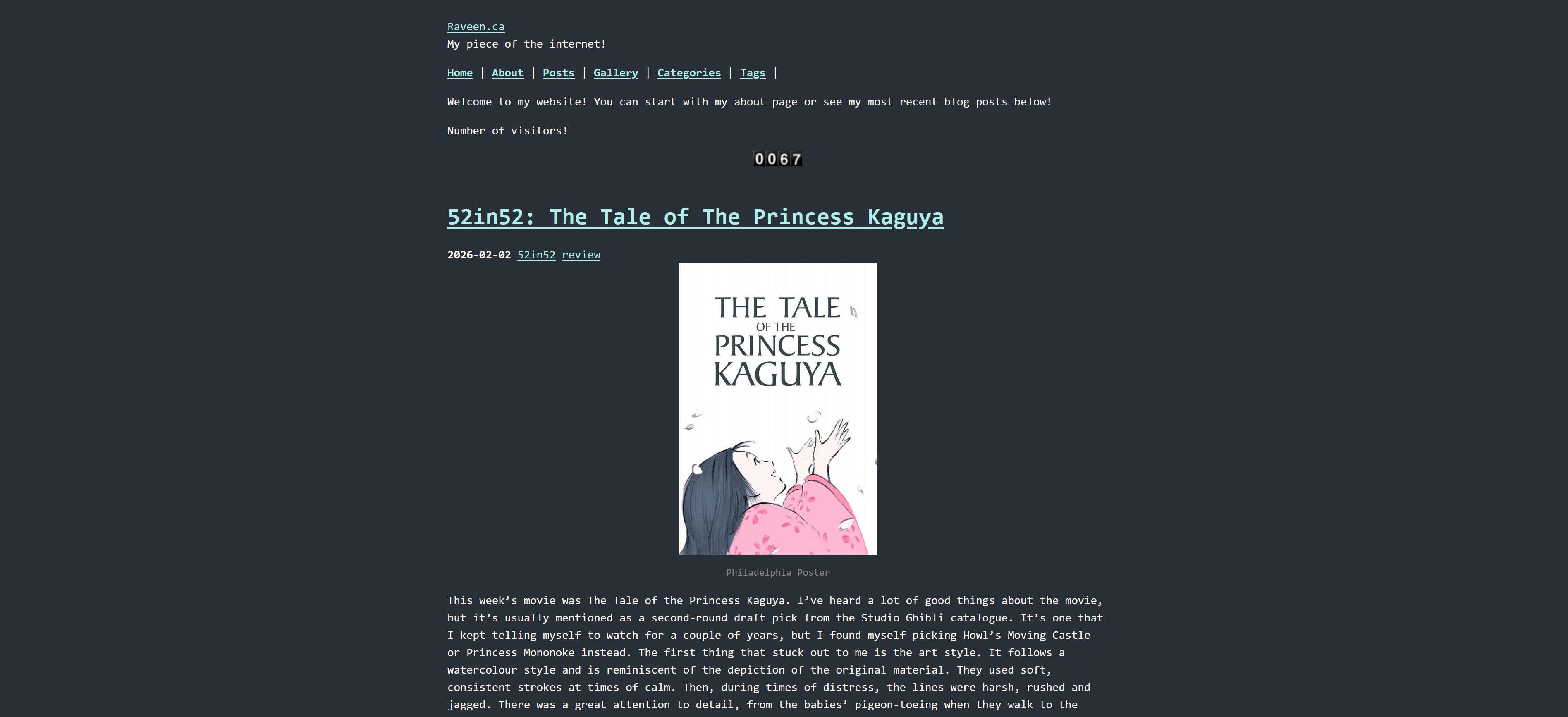 My site using the smol theme