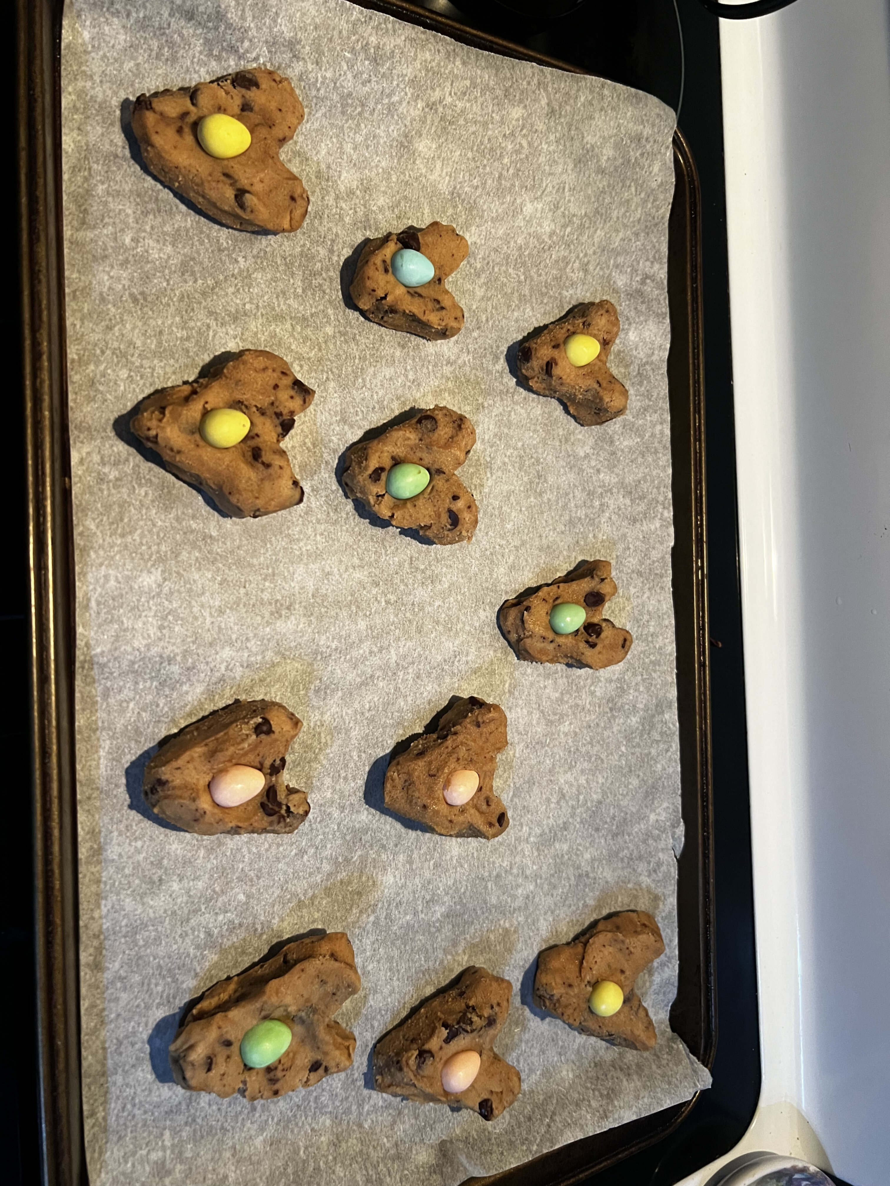 Heart cookies before baking